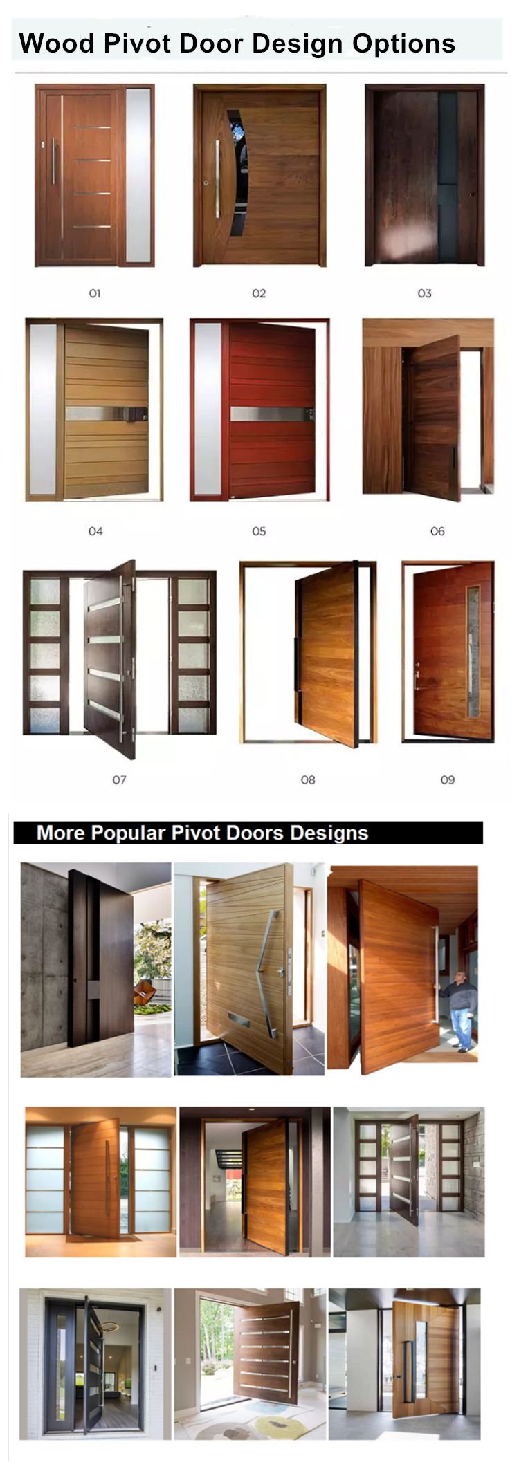 wood pivot door designs
