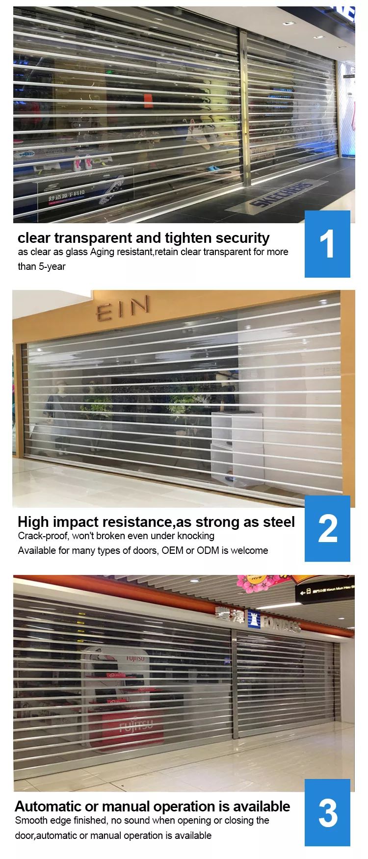 crystal roller shutter feature