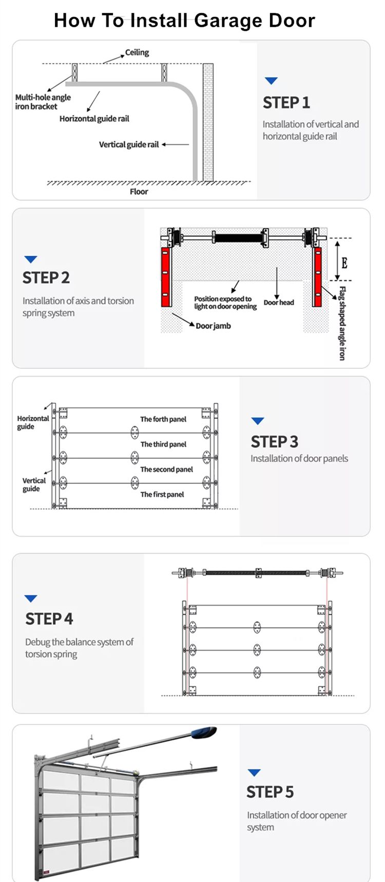 garage door installation drawing