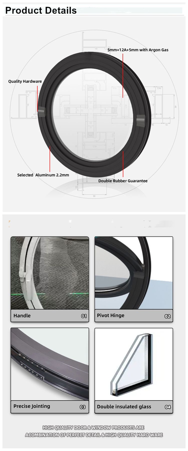 aluminum pivot window details