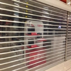 Automatic 24 hours Display Straight Strip Polycarbonate Crystal Roller Shutter for Shop