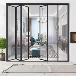 Interior narrow aluminum frame bifolding door