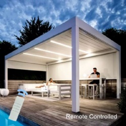 outdoor waterproof louvered roof motorized aluminium pergola